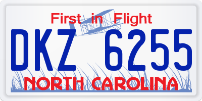 NC license plate DKZ6255