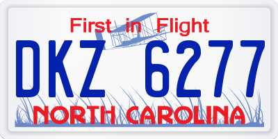 NC license plate DKZ6277