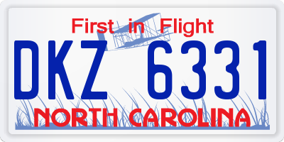 NC license plate DKZ6331
