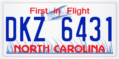 NC license plate DKZ6431