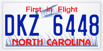 NC license plate DKZ6448