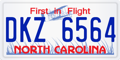 NC license plate DKZ6564