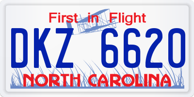 NC license plate DKZ6620