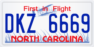 NC license plate DKZ6669