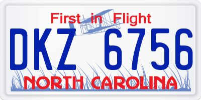 NC license plate DKZ6756