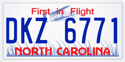 NC license plate DKZ6771