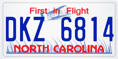 NC license plate DKZ6814