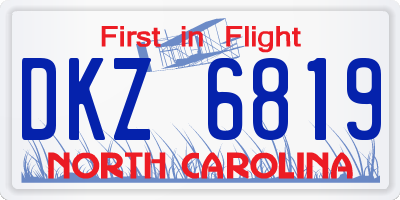 NC license plate DKZ6819
