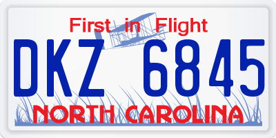 NC license plate DKZ6845