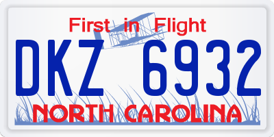 NC license plate DKZ6932