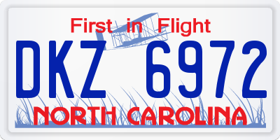 NC license plate DKZ6972
