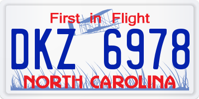 NC license plate DKZ6978