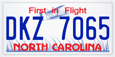NC license plate DKZ7065