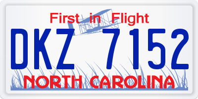 NC license plate DKZ7152