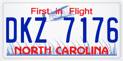 NC license plate DKZ7176