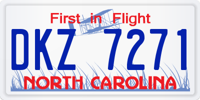 NC license plate DKZ7271
