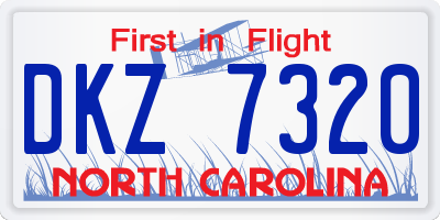 NC license plate DKZ7320