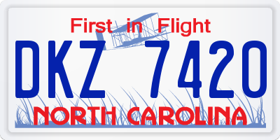NC license plate DKZ7420