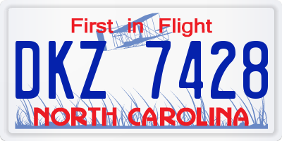 NC license plate DKZ7428