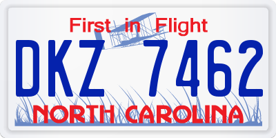 NC license plate DKZ7462