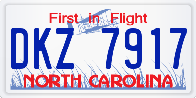 NC license plate DKZ7917