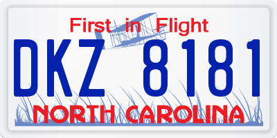 NC license plate DKZ8181