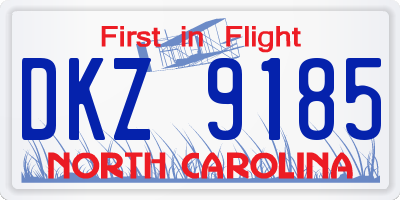NC license plate DKZ9185
