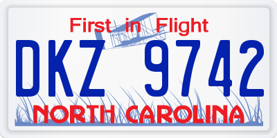 NC license plate DKZ9742