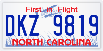 NC license plate DKZ9819