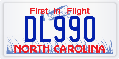 NC license plate DL990