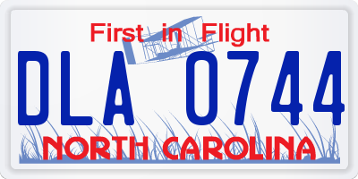 NC license plate DLA0744