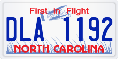 NC license plate DLA1192