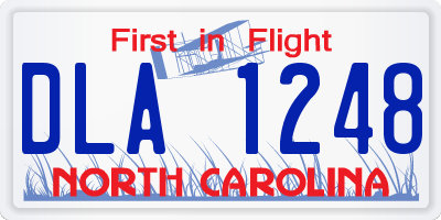 NC license plate DLA1248
