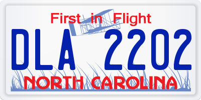 NC license plate DLA2202