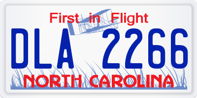 NC license plate DLA2266