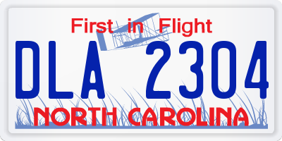 NC license plate DLA2304