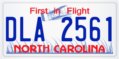 NC license plate DLA2561