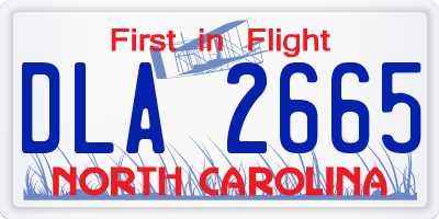 NC license plate DLA2665