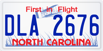 NC license plate DLA2676