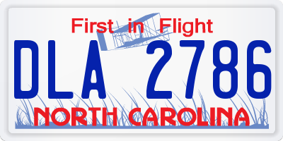 NC license plate DLA2786