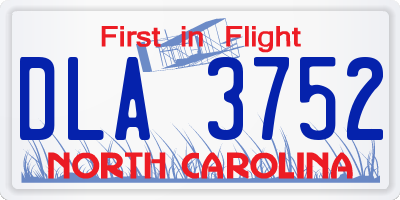 NC license plate DLA3752