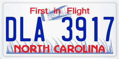 NC license plate DLA3917
