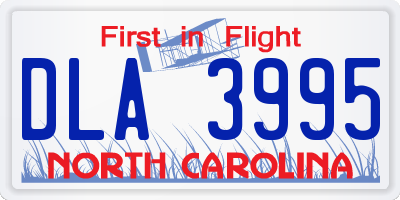 NC license plate DLA3995