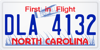 NC license plate DLA4132