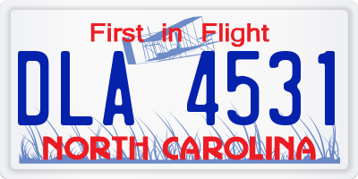 NC license plate DLA4531