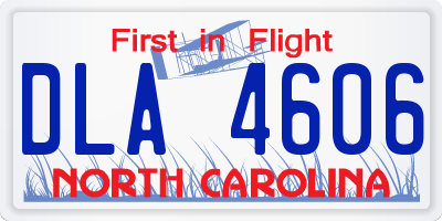 NC license plate DLA4606