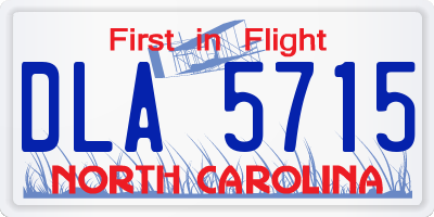NC license plate DLA5715