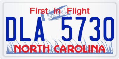 NC license plate DLA5730
