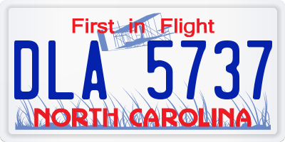 NC license plate DLA5737