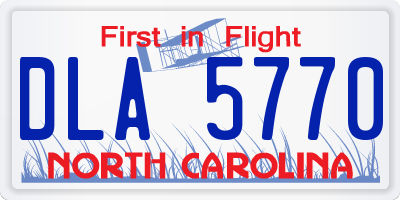 NC license plate DLA5770